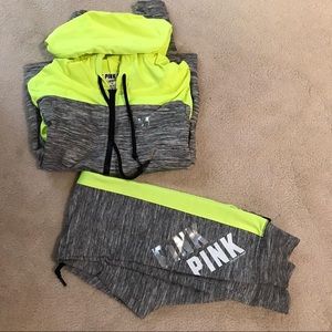 Pink 3 piece set athletic wear